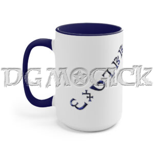 "Magick" in Enochan - Two-Tone Coffee Mugs, 15oz
